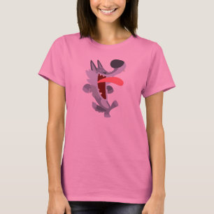 Cute Dancing Tecknad Varg Women T-Shirt