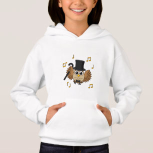 Cute Dancing Uggla med Musik noter Tecknad T Shirt