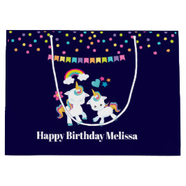 Cute Dancing Unicorns Magic Rainbow Birthday
