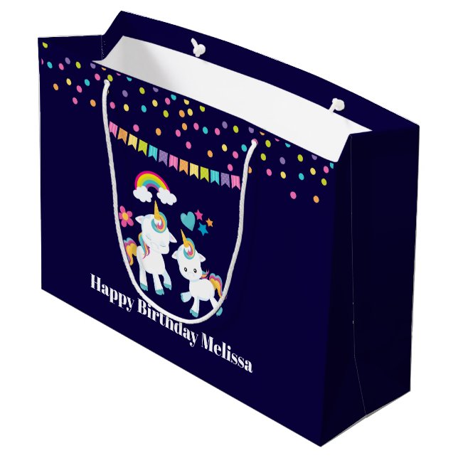 Cute Dancing Unicorns Magic Rainbow Birthday (Baksidan Vinklad)