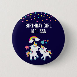 Cute Dancing Unicorns Magic Rainbow Birthday Knapp