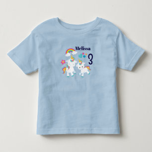 Cute Dancing Unicorns Magic Rainbow Birthday T Shirt