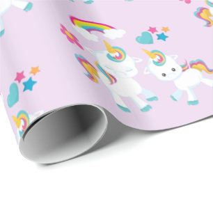 Cute Dancing Unicorns Magic Rainbow Mönster Presentpapper