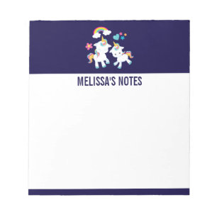 Cute Dancing Unicorns Magic Rainbow & Stars Anteckningsblock