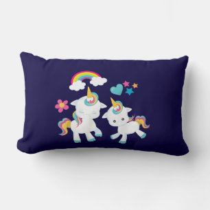Cute Dancing Unicorns Magic Rainbow & Stars Lumbarkudde