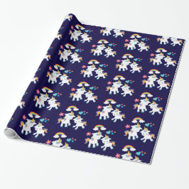 Cute Dancing Unicorns Magic Rainbow & Stars Presentpapper
