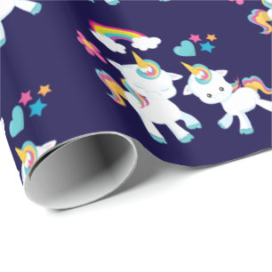 Cute Dancing Unicorns Magic Rainbow & Stars Presentpapper