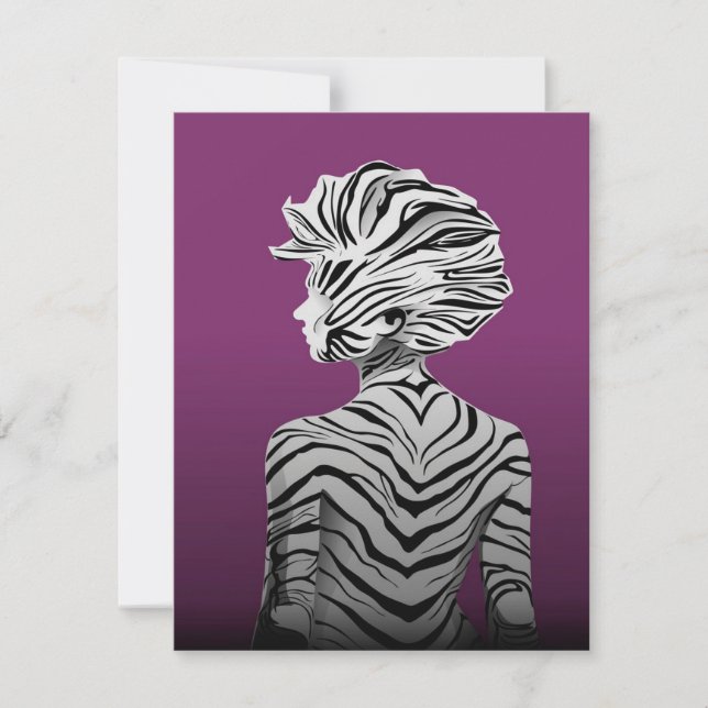 Cute Dancing Zebra Canvas Inbjudningar (Framsida)