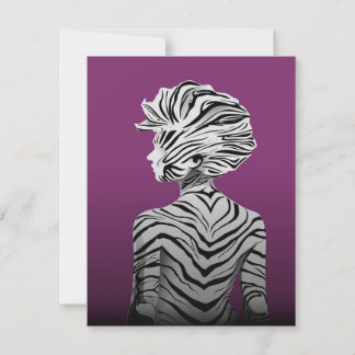 Cute Dancing Zebra Canvas Inbjudningar