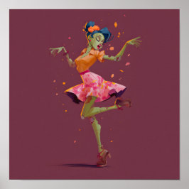 Cute Dancing Zombie Poster