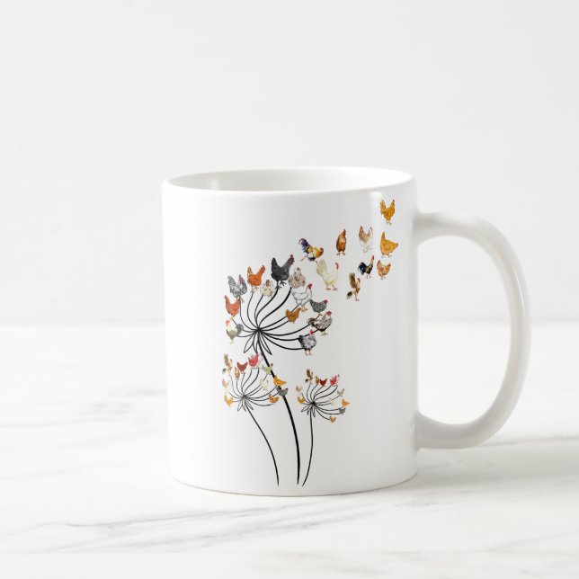 Cute Dandelion Chickens Lover Shirts For Women Gir Kaffemugg (Höger)
