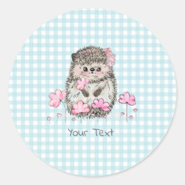 Cute Dandelion Hedgehog Blue Mönster Runt Klistermärke