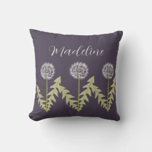 Cute Dandelion Namn Lila Kudde