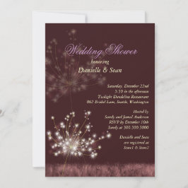 Cute Dandelions Burgundy Möhippa Inbjudningar