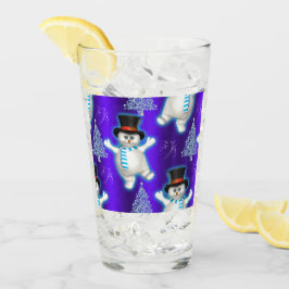 Cute Danking Snögubbars jul Blue Glaskopp