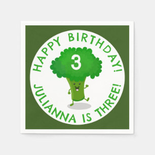 Cute dans broccoli-personlig födelsedag pappersservett