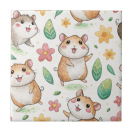 Cute dans hamstrar sömlös mönster kakelplatta