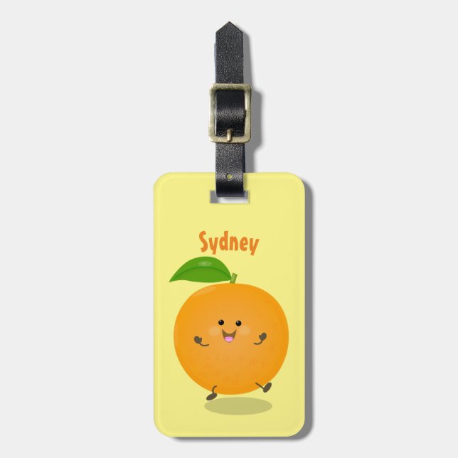 Cute dans orange citrus bagagebricka (Vertikal Framsida)