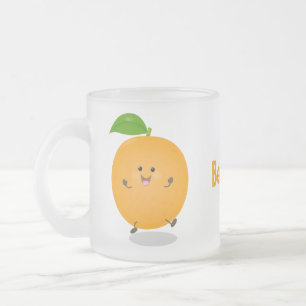 Cute dans orange citrus frostad glasmugg