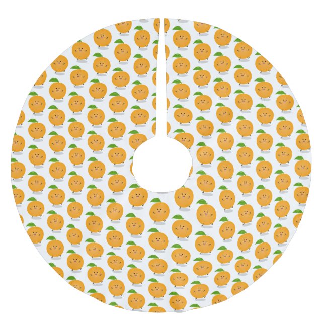 Cute dans orange citrus julgransmatta borstad polyester (Framsidan)