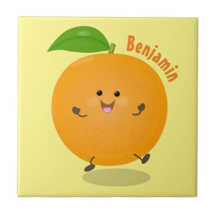 Cute dans orange citrus kakelplatta