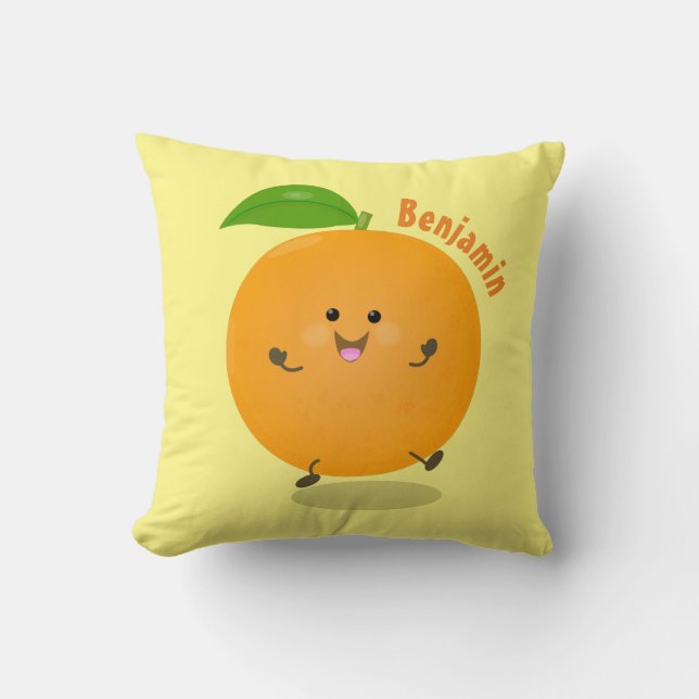 Cute dans orange citrus kudde (Framsida)