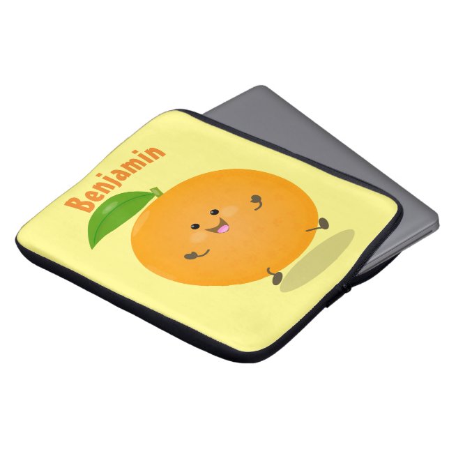 Cute dans orange citrus laptop fodral (Framsida topp)