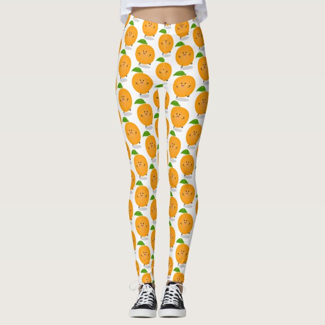 Cute dans orange citrus leggings (Framsida)