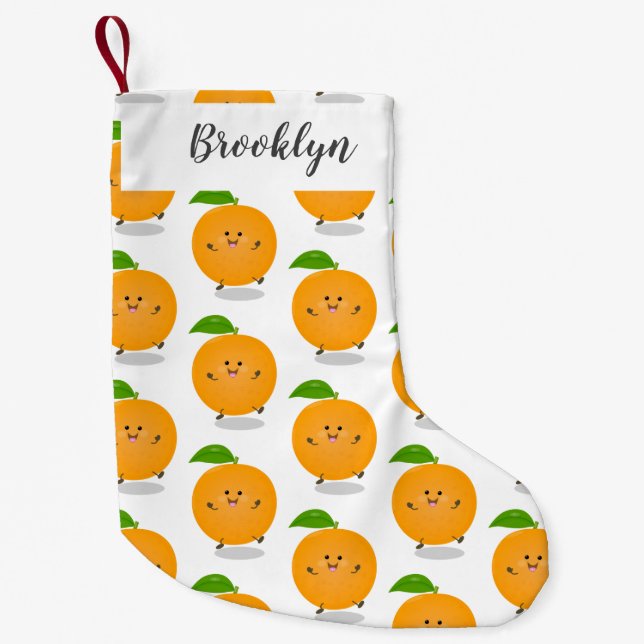 Cute dans orange citrus liten julstrumpa (Framsidan)