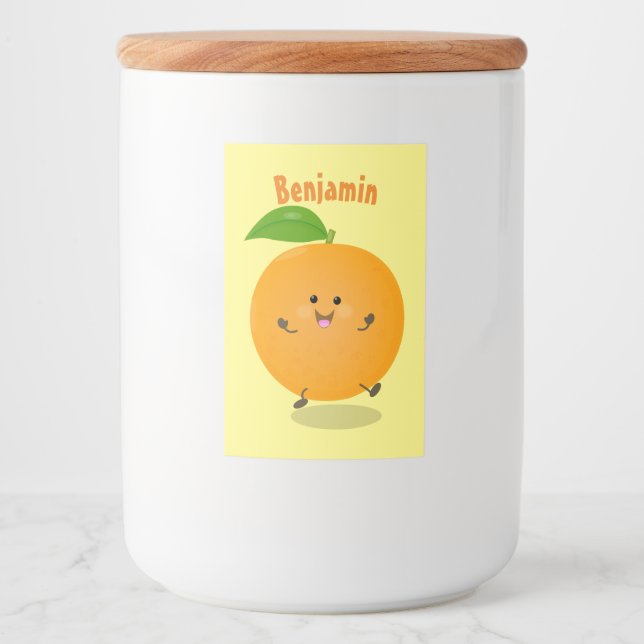Cute dans orange citrus mat etikett (Framsida)