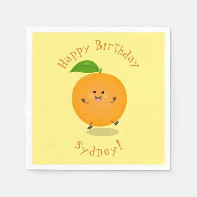 Cute dans orange citrus pappersservett (Framsidan)