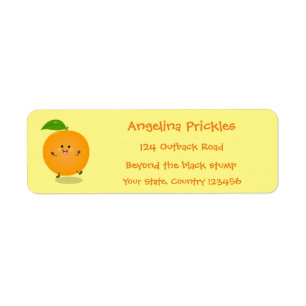 Cute dans orange citrus returadress etikett