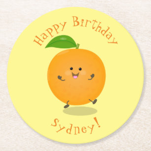 Cute dans orange citrus underlägg papper rund