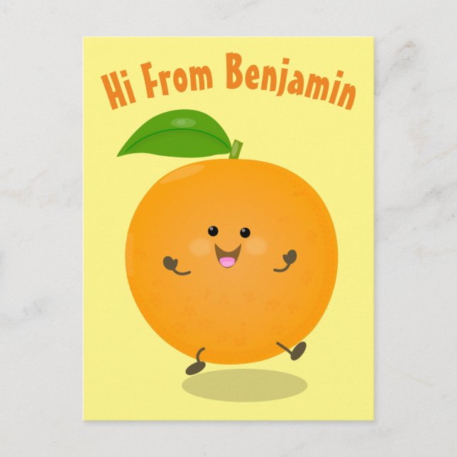 Cute dans orange citrus vykort (Framsida)