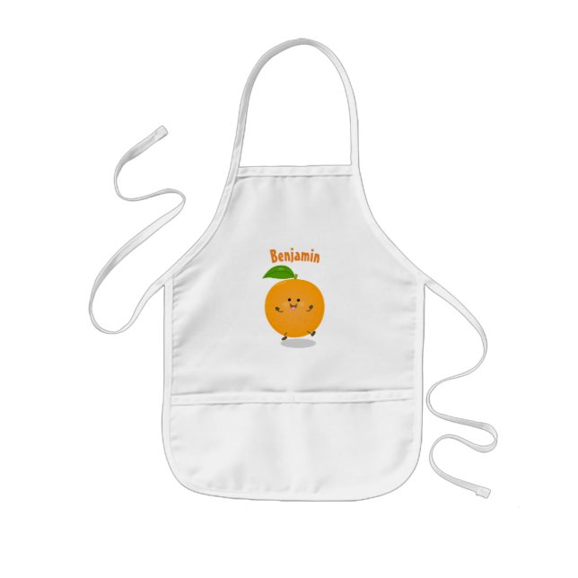 Cute dans orange citrusfrukter Barns apron Barnförkläde (Framsidan)