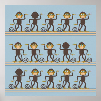 Cute dans safari mönster, pojkens rum poster