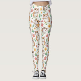Cute dansk hamster mönster leggings