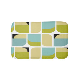 Cute Dansk Modern Gult och turkos Geometric Badrumsmatta