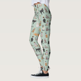 Cute Dapper Kattunge Cat Mönster Leggings