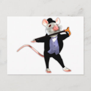 Cute Dapper Mouse, den danserande Tecknaden Mouse Vykort