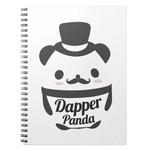 Cute Dapper Panda Wearing Top hat Anteckningsbok (Framsidan)