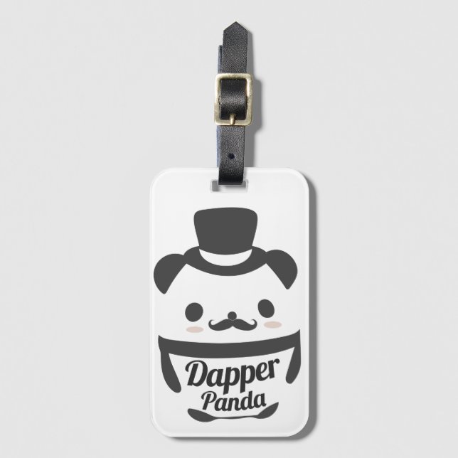 Cute Dapper Panda Wearing Top hat Bagagebricka (Framsida vertikal)