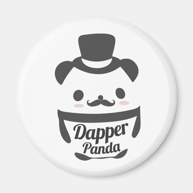 Cute Dapper Panda Wearing Top hat Magnet (Framsidan)