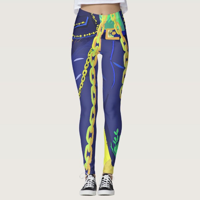 Cute Dark Female Character in Diamond Frame Leggings (Framsida)