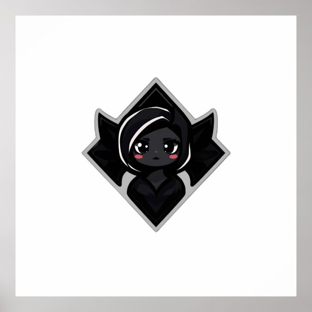 Cute Dark Female Character in Diamond Frame Poster (Framsidan)
