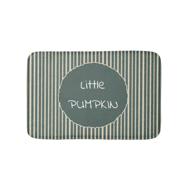 Cute Dark Green Stripes Bath Mat Badrumsmatta (Framsidan)