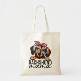 Cute Daschund Mamma Illustration Tote Bag Tygkasse
