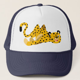 Cute Dash Tecknad Cheetah Hat Truckerkeps
