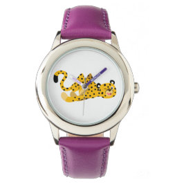 Cute Dash Tecknad Cheetah Watch Armbandsur