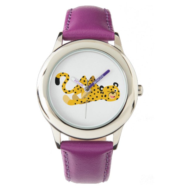Cute Dash Tecknad Cheetah Watch Armbandsur (Framsida)